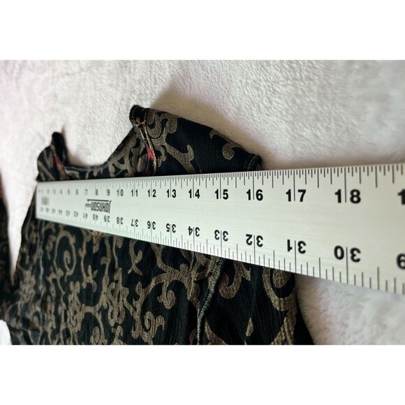 Nothing Matches Womens Mixed Floral Pattern Tunic Top Size 1 Black Textured - Picture 5 of 8